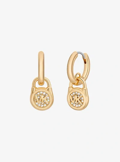 Michael Kors Pavé Lock Drop Earrings In Gold
