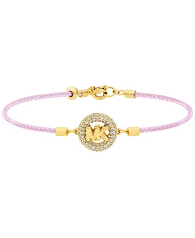 Michael Kors Pave Logo Cord Bracelet In Pink