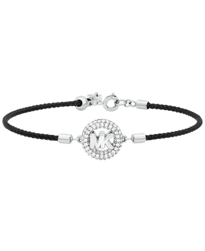 Michael Kors Pave Logo Cord Bracelet In Black