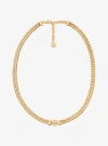 Michael Kors Pavé Logo Foxtail Chain Necklace In Gold
