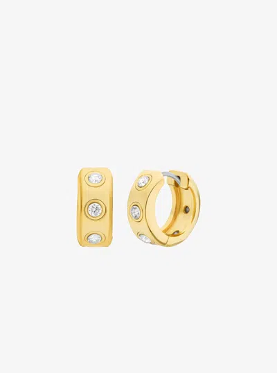 Michael Kors Pavé Logo Huggie Earrings In Orange