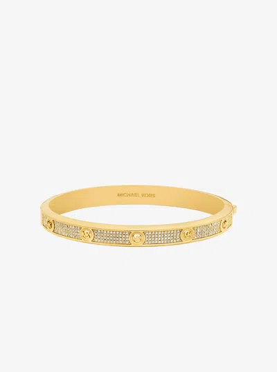 Michael Kors Pavé Logo Stud Bangle In Green