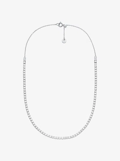 Michael Kors Pavé Tennis Necklace In Silver