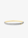 Michael Kors Pavé Two-tone Dome Bangle Bracelet In Silver