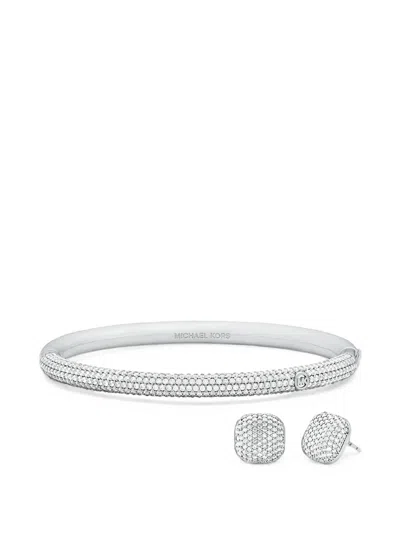 Michael Kors Pavé-set Crystal Bracelet Set In Red
