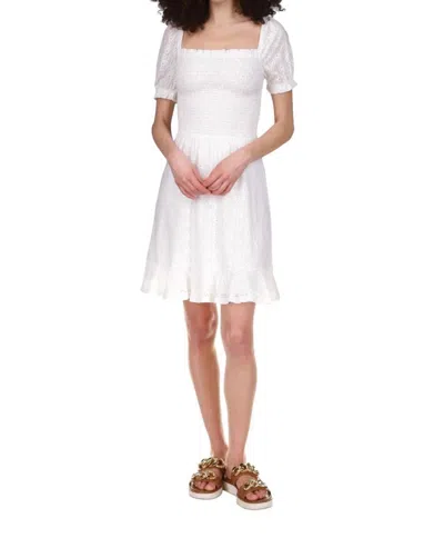 Michael Kors Peasant Logo Plate Dress In White