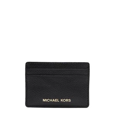 Michael Kors Pebbled Cardholder In Black