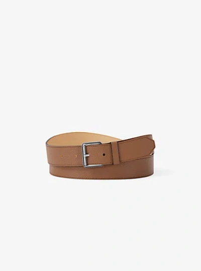 Michael Kors Pebbled Leather Belt In Brown