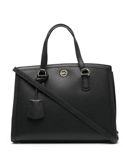 Michael Kors Pebbled Leather Tote Bag In Black