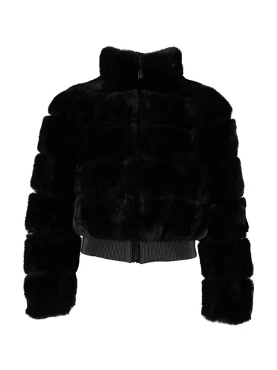 Michael Kors Pelted Short Fur Bomber In Black