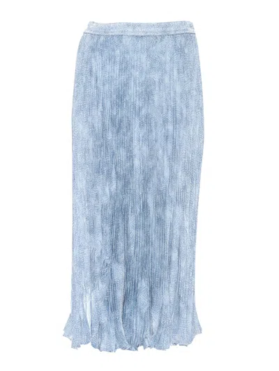 Michael Kors Petal Midi Skirt In Blue