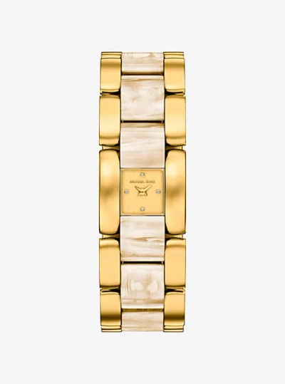 Michael Kors Petite Darrington Gold-tone And Tortoiseshell Acetate Watch
