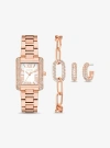 Michael Kors Petite Emery Rose Gold-tone Watch And Jewelry Gift Set In Rose Gold