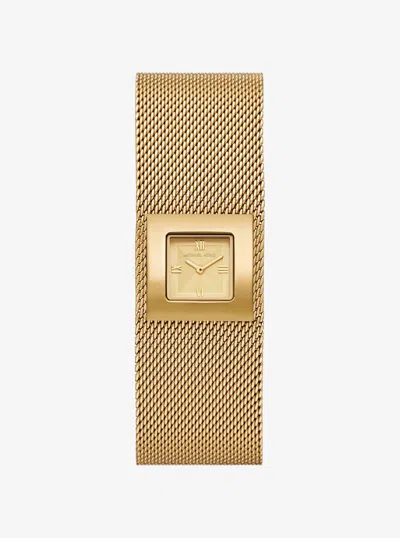 Michael Kors Petite Georgie Gold-tone Mesh Watch In Gold In Transparent