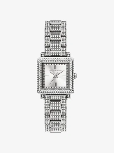 Michael Kors Petite Gwynn Pavé Silver-tone Watch In Red