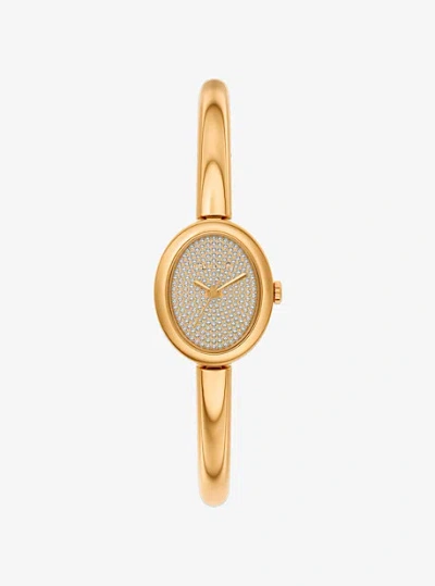 Michael Kors Petite Maude Gold-tone Bangle Watch In Neutral