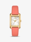 MICHAEL KORS PETITE MONROE GOLD-TONE AND LEATHER WATCH