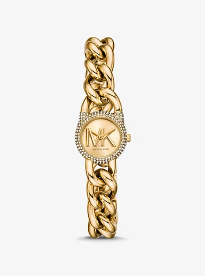 Michael Kors Petite Pavé Gold-tone Chain-link Watch