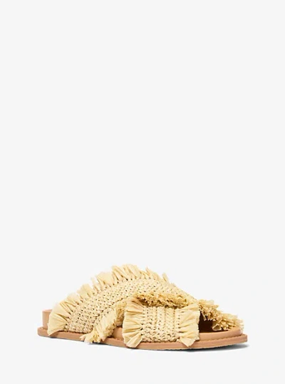 Michael Kors Peyton Fringe Crocheted Sandal In Brown