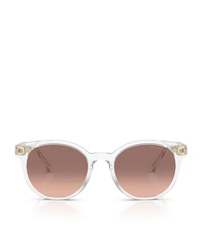 Michael Kors Pienza Round Sunglasses In Clear