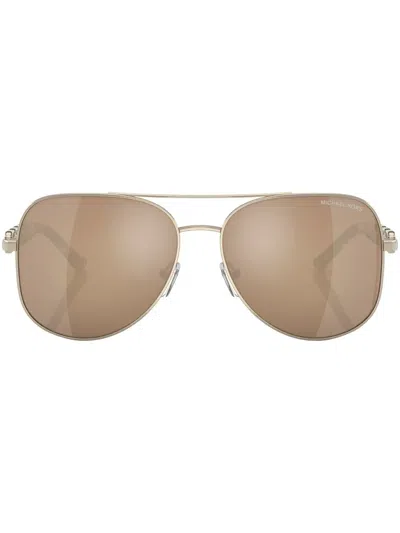 Michael Kors Woman Sunglasses Mk1121 Chianti In Gold Mirror