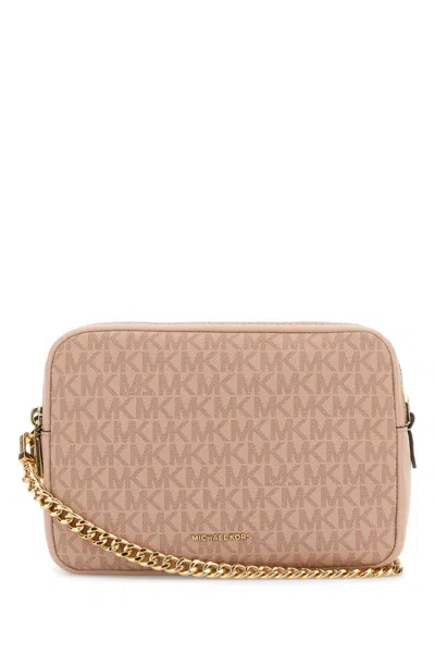 Michael Kors Pink Canvas Medium Bryant Shoulder Bag