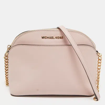 Pre-owned Michael Kors Pink Leather Emmy Crossbody Bag
