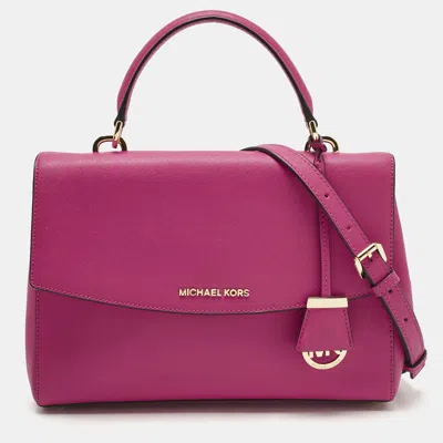 Pre-owned Michael Kors Pink Leather Medium Ava Top Handle Bag