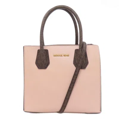 Pre-owned Michael Kors Pink Leather Pvc Handbag () In Multi