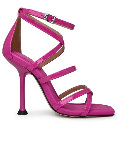Michael Kors Pink Leather Sandals In Cerise
