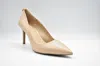 Michael Kors Pink Pointed-toe Pumps With Delicate Lacing Detail In Gold