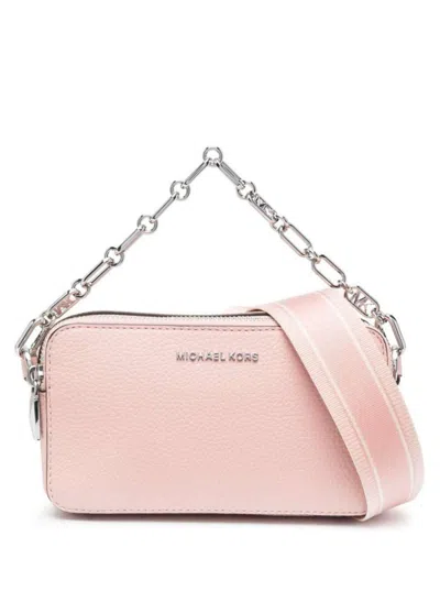 Michael Kors Pink Pouch With Chain And Logo Detail