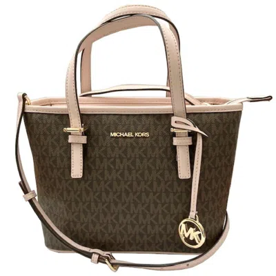 Pre-owned Michael Kors Pink Pvc Leather Handbag Shoulder Bag Tote Bag () In Multi