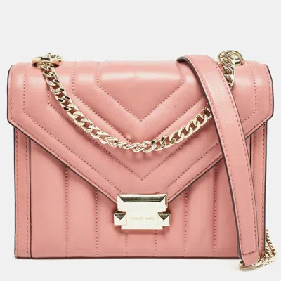 Pre-owned Michael Kors Pink Quilted Leather Large Whitney Shoulder Bag