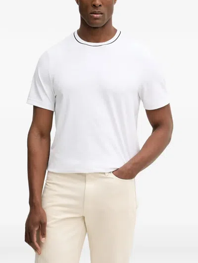 Michael Kors Piped-crewneck T-shirt In White