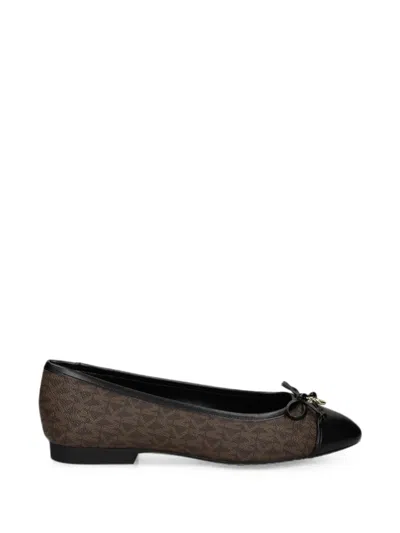 Michael Kors Piper Flex Logo-print Bow-detail Ballet Flats In Multi