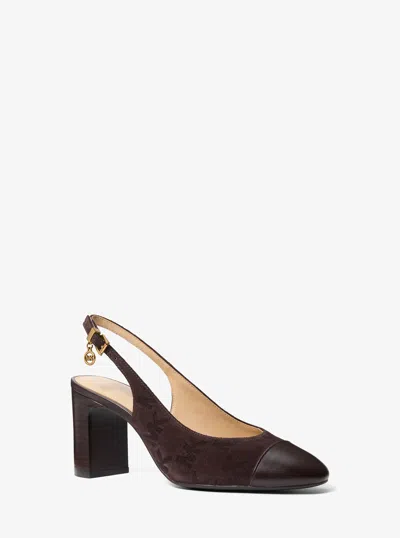 Michael Kors Piper Flex Suede Slingback Pump In Brown