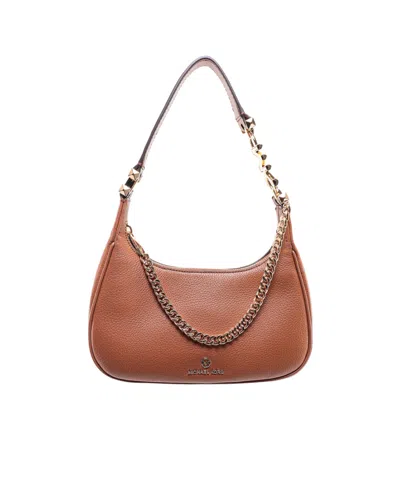 Michael Kors Piper Pebbled-texture Shoulder Bag In Brown