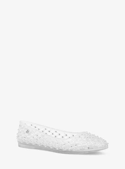 Michael Kors Pixie Embellished Jelly Ballet Flat In White