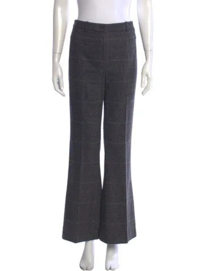 Pre-owned Michael Kors Plaid Print Flared Pants In Gray