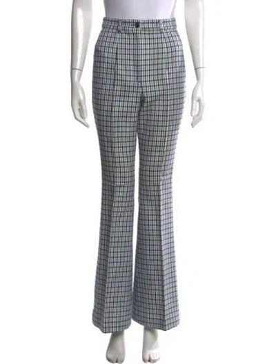 Pre-owned Michael Kors Plaid Print Flared Pants In Multi