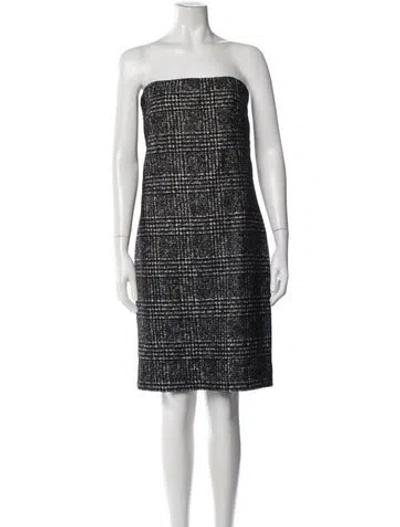 Pre-owned Michael Kors Plaid Print Knee-length Dress W/ Tags In Black