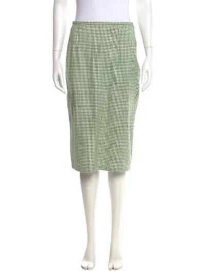 Pre-owned Michael Kors Plaid Print Knee-length Skirt In Green