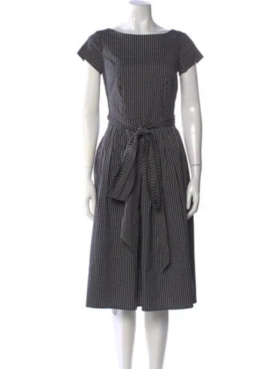 Pre-owned Michael Kors Plaid Print Midi Length Dress In Multi