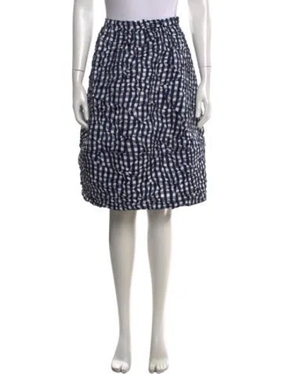 Pre-owned Michael Kors Plaid Print Midi Length Skirt W/ Tags In Blue