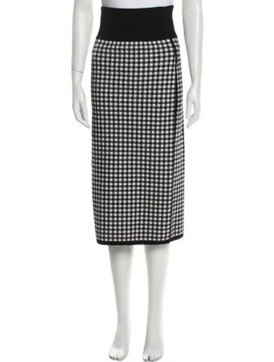 Pre-owned Michael Kors Plaid Print Midi Length Skirt In White