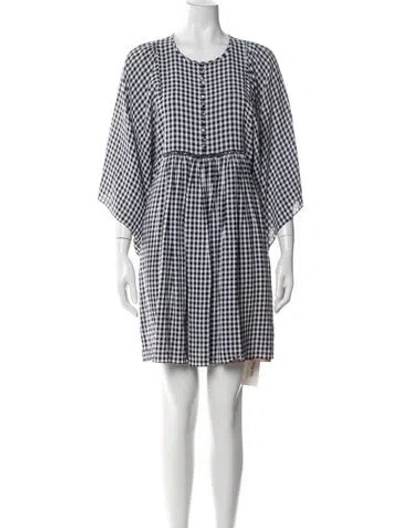 Pre-owned Michael Kors Plaid Print Mini Dress In Black