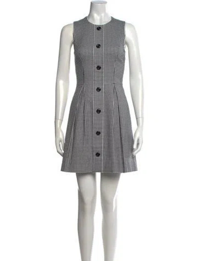 Pre-owned Michael Kors Plaid Print Mini Dress In Black