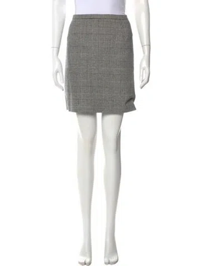 Pre-owned Michael Kors Plaid Print Mini Skirt In Black