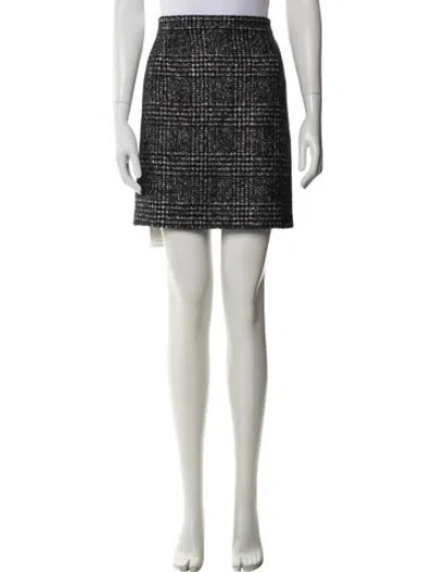 Pre-owned Michael Kors Plaid Print Mini Skirt In Black